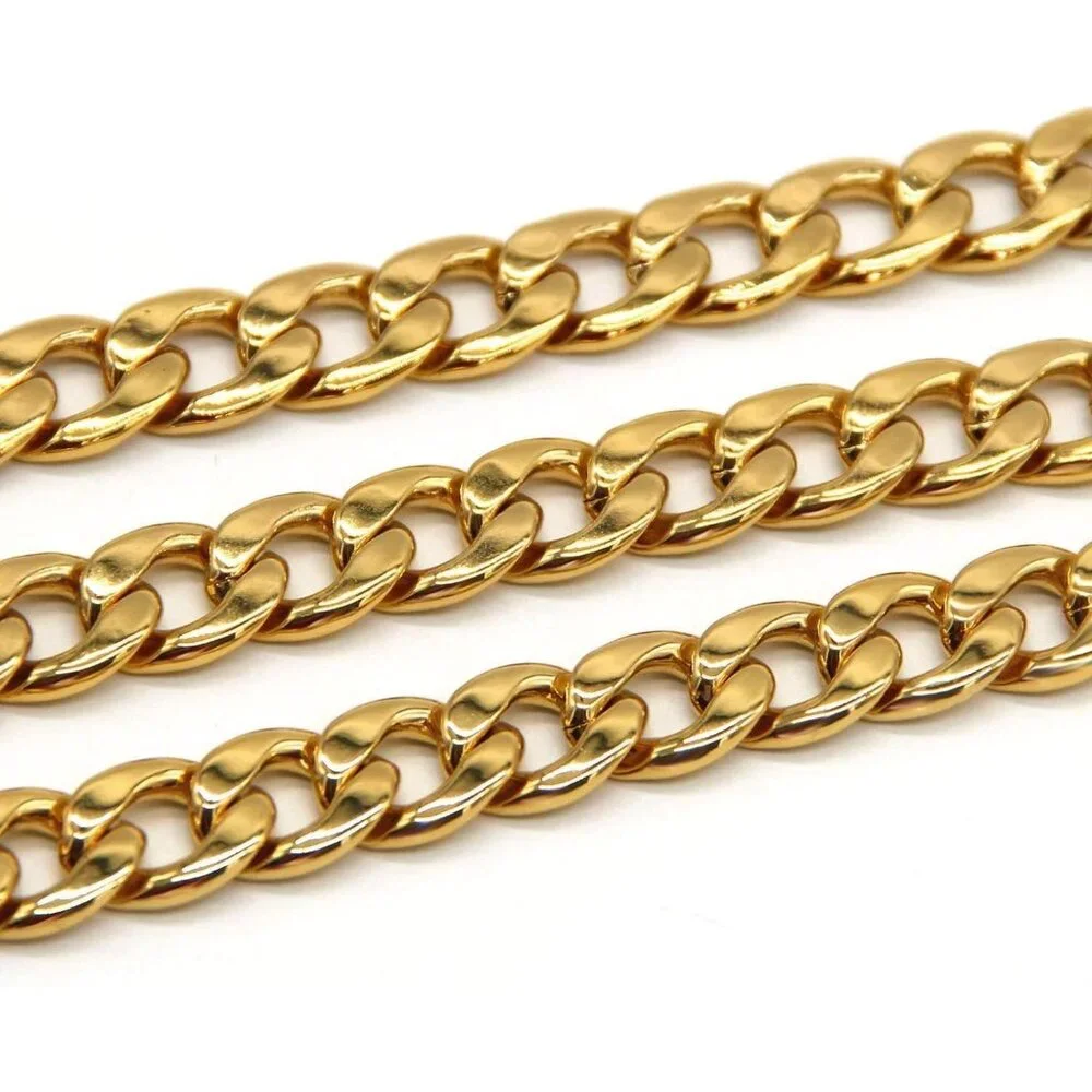 Men Gold Fake Gold Chain Feel Real Solid 18k Plated Necklace 24 Inch 10MM Chain